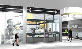 JR品川イーストビル2階レベルを貫く東西自由通路の環境イメージ